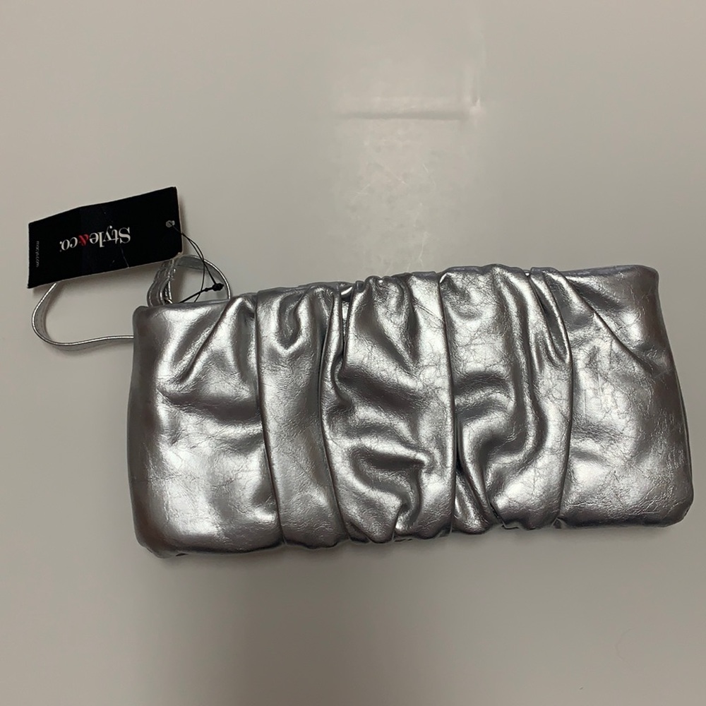 Style & co. Silver clutch new with tags